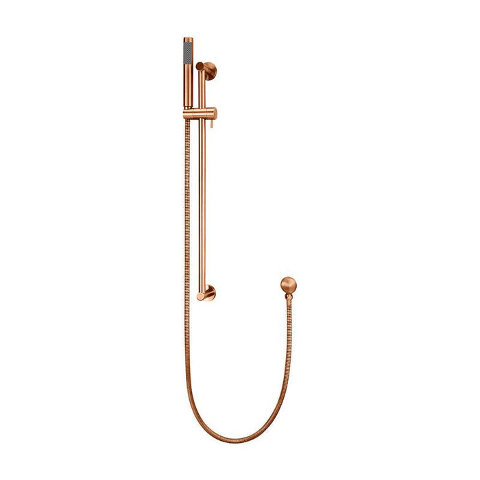 Meir Round Hand Shower on Rail Column - Lustre Bronze-blue-leaf-bathware