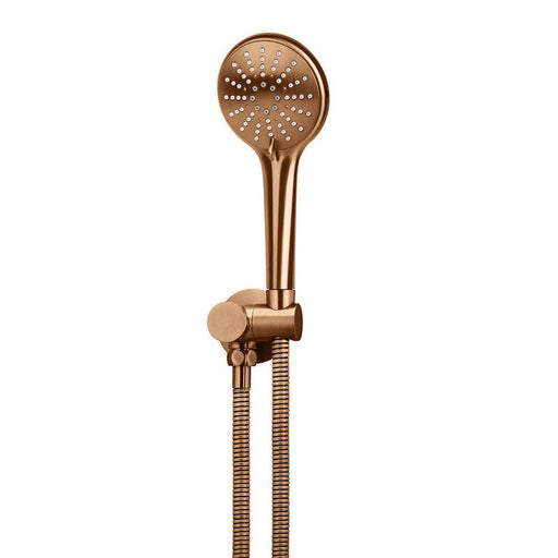 Meir Round Hand Shower on Swivel Bracket - Lustre Bronze-blue-leaf-bathware