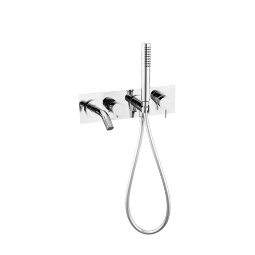 Nero Mecca Wall Mount Bath Mixer With Hand Shower - Chrome-NR221903dCH-blue-leaf-bathware