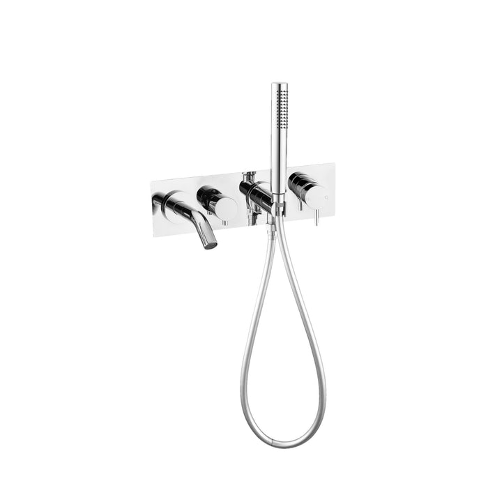 Nero Mecca Wall Mount Bath Mixer With Hand Shower - Chrome-NR221903dCH-blue-leaf-bathware