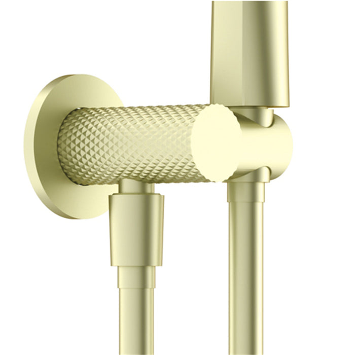 Nero Opal Shower On Bracket With Air Shower - Brushed Gold-NR251905BG-blue-leaf-bathware