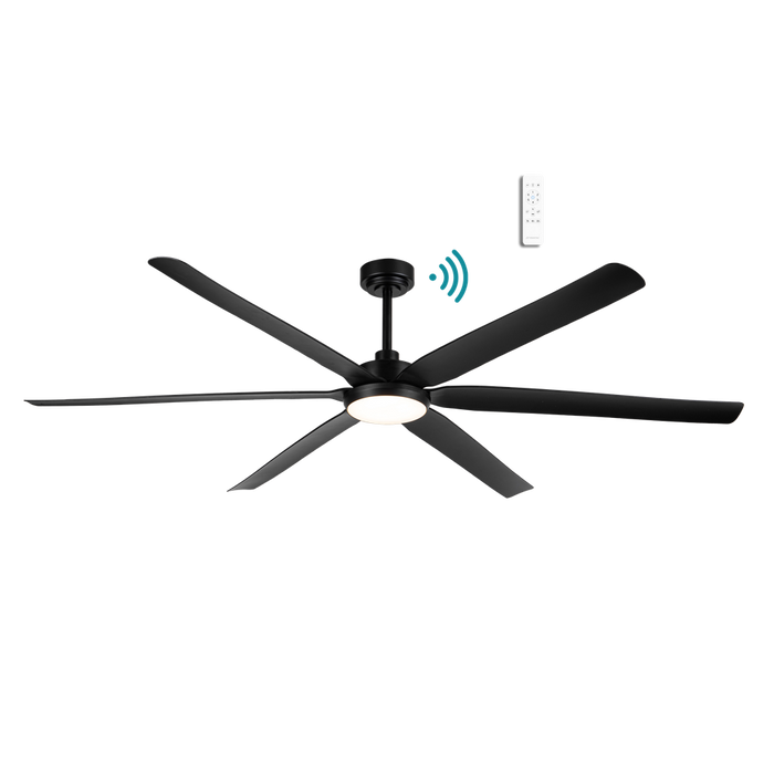 Martec Osprey DC 80″ Smart Ceiling Fan With WIFI Remote Control + LED Light - Matt Black / Matt Black