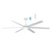 Martec Osprey DC 80″ Smart Ceiling Fan With WIFI Remote Control + LED Light - Matt White / Matt White