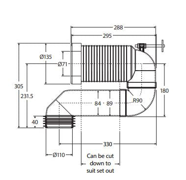 Fienza S-Trap Extended Pipe