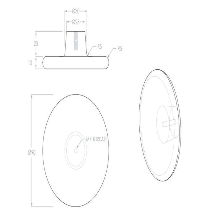 ADP Vale 90mm Handle - Arctic White