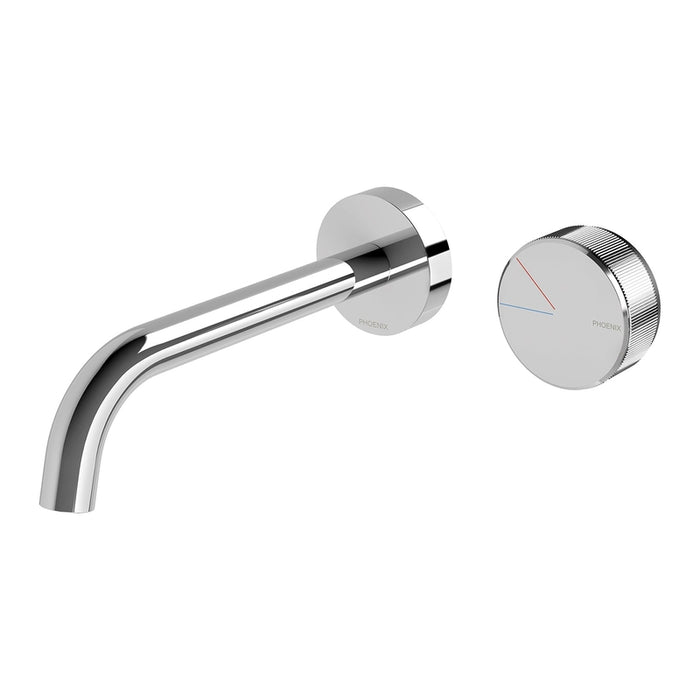 Phoenix Axia Wall Basin/Bath Curved Outlet Mixer Set 180mm  Chrome