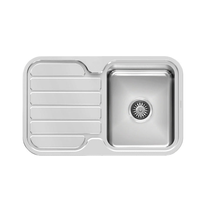 Phoenix 1000 Series Single Right Hand Bowl Sink with Drainer - Stainless Steel