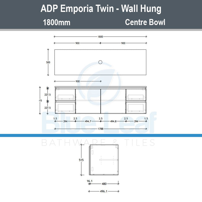 ADP Emporia Twin Wall Hung Vanity
