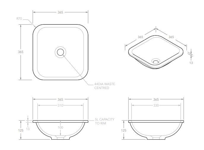 ADP Honour Inset Solid Surface Basin