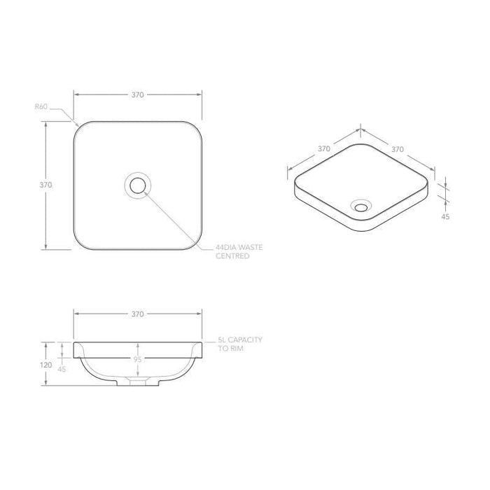 ADP Truth Semi-Inset Solid Surface Basin