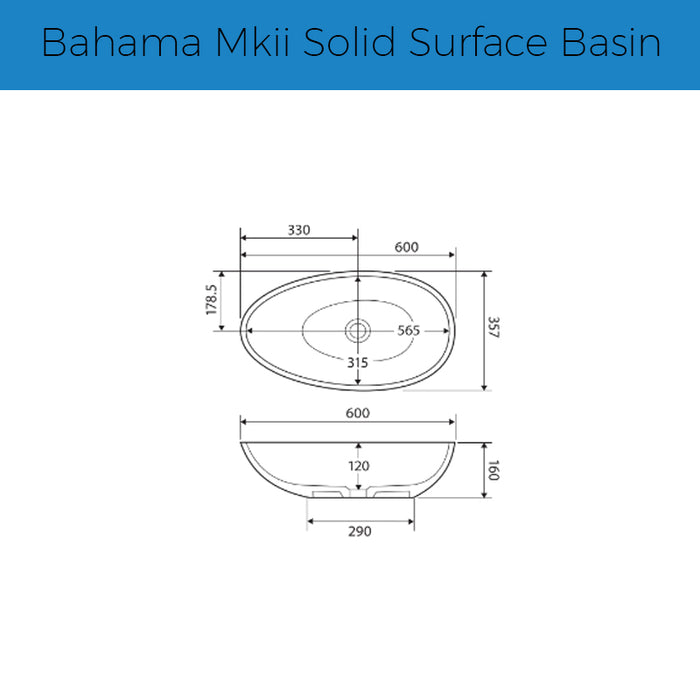 Fienza Bahama MKII Solid Surface Basin