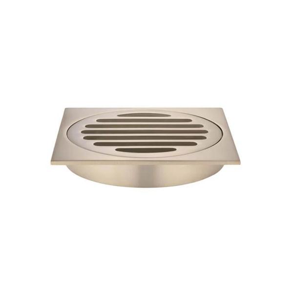 Meir Square Floor Grate Shower Drain 100mm Outlet - Champagne
