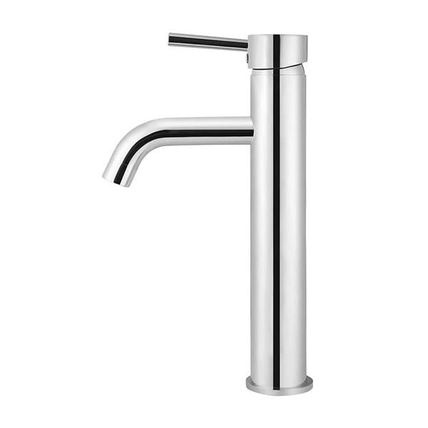 Meir Round Tall Basin Mixer Curved Spout - Chrome