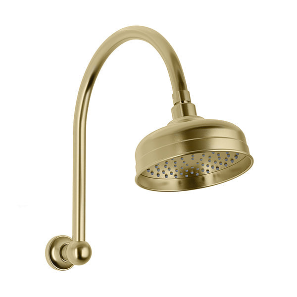 Phoenix Cromford High-Rise Shower Arm and Rose  - Brushed Gold