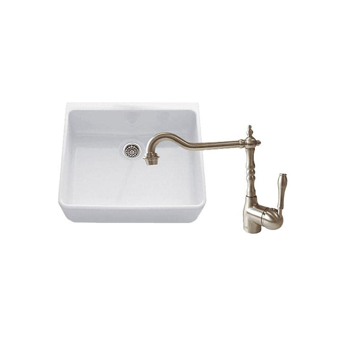 Abey Chambord Clotaire Small Single Bowl Sink & PALAIS Kitchen Mixer in Brushed Nickel