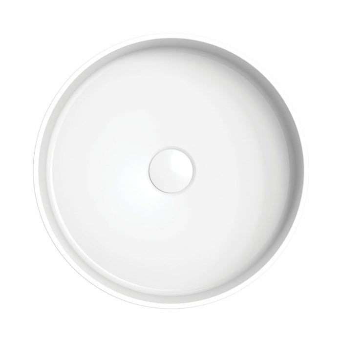Fienza Minka Round Solid Surface Above Counter Basin - Matte White