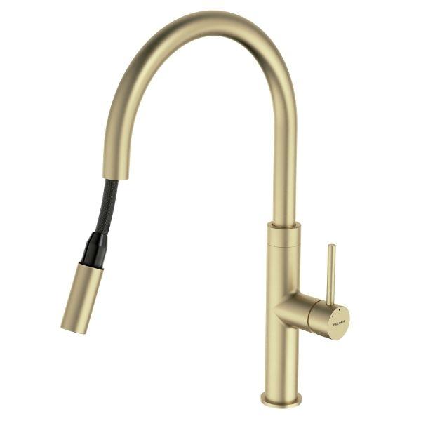 Caroma Liano II Pull Out Sink Mixer - Brushed Brass