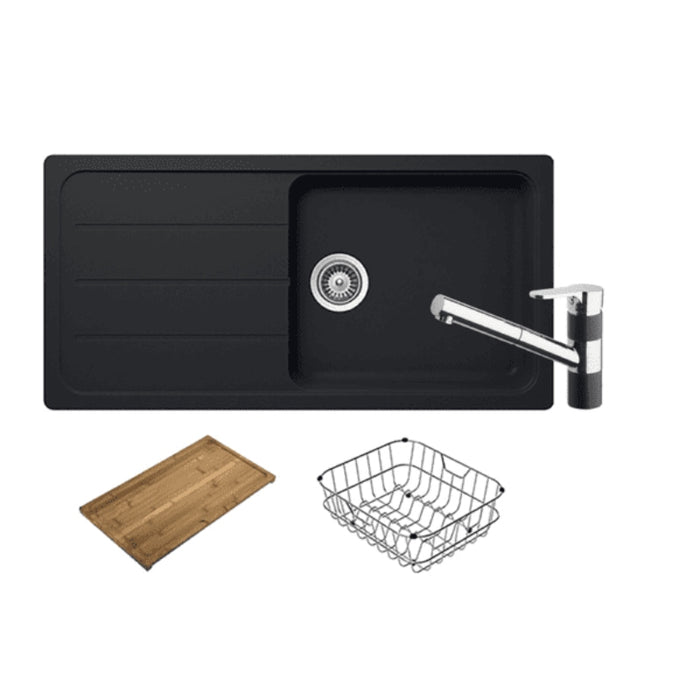 Abey Formhaus FD100 Sink Package with Pull Out Mixer - Onyx