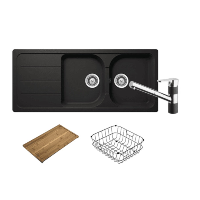 Abey Formhaus FD200 Sink Package with Pull Out Mixer - Onyx