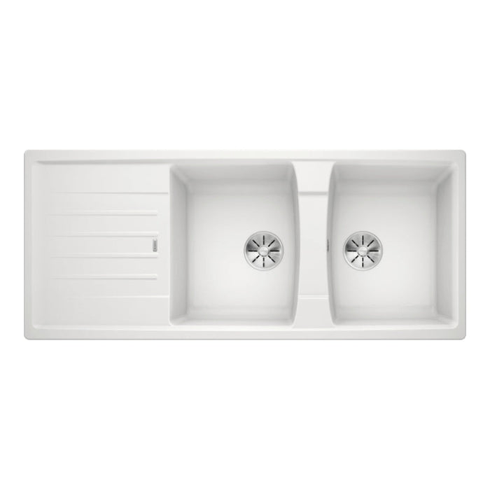 Blanco LEXA 8 S Double Bowl Inset Sink with Drainer - White