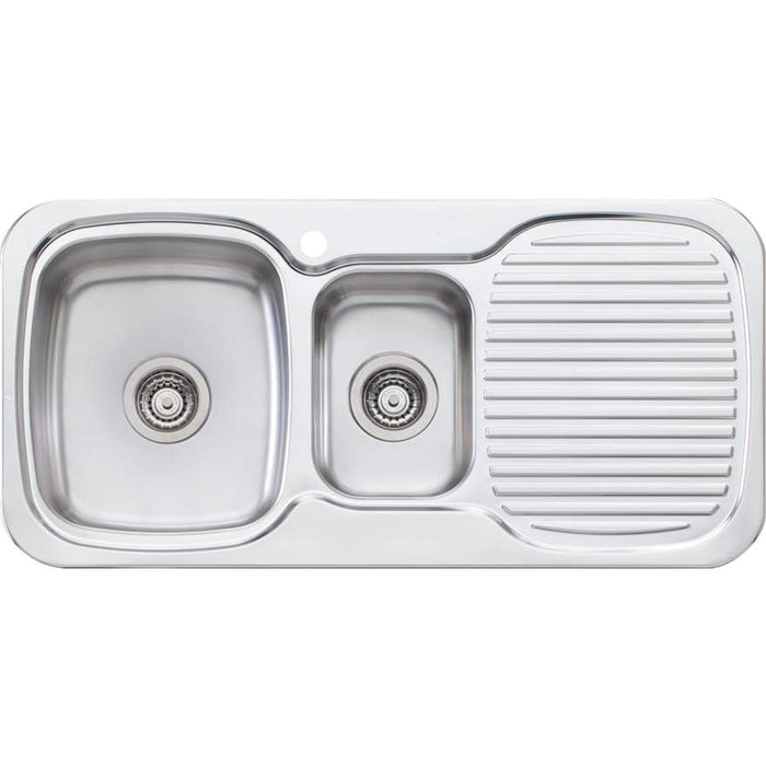 Oliveri LakeLand 1 and 1/2 Bowl Sink with Right Hand Drainer