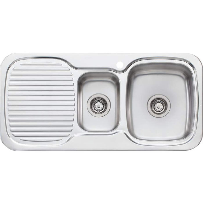 Oliveri LakeLand 1 and 1/2 Bowl Sink with Left Hand Drainer