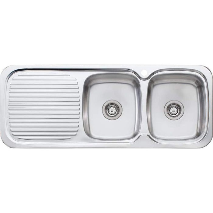 Oliveri Lakeland Double Bowl Sink With Left Hand Drainer