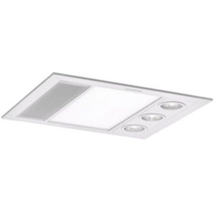 Martec Linear Mini 3-in-1 Bathroom Heater with 3 Heat Lamps, Exhaust Fan and LED Light - White