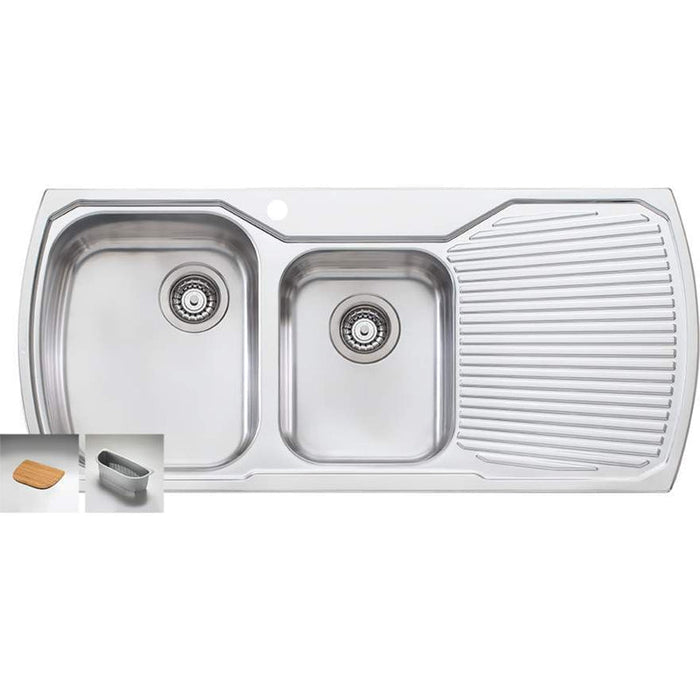 Oliveri Monet 1 & 3/4 Bowl Topmount Sink with Right Hand Drainer
