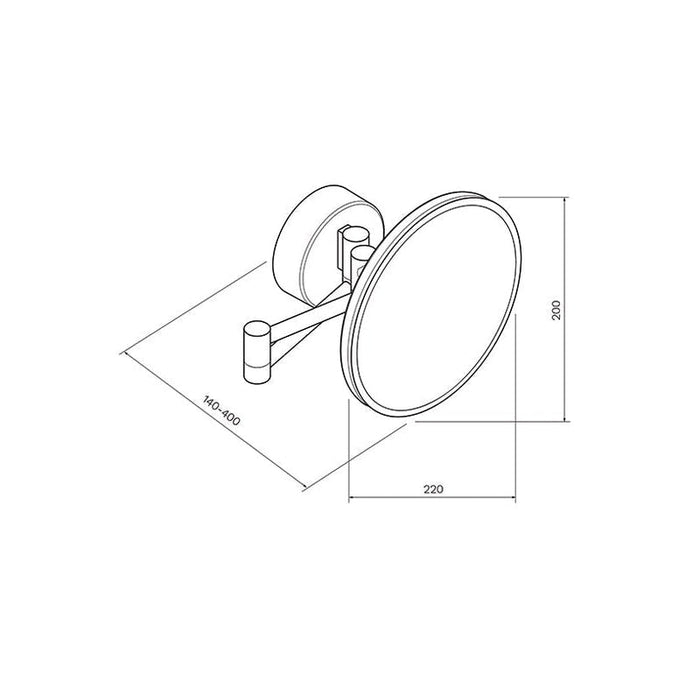 Parisi Tondo Round Magnifying Mirror with Light - Matt Black
