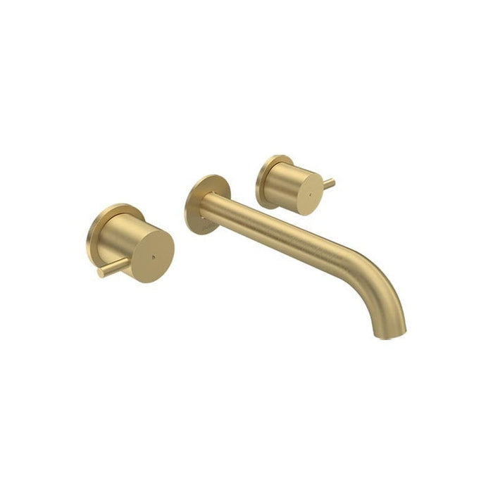 Parisi Envy II Wall Basin/Bath Set with 190mm Spout Brushed Brass