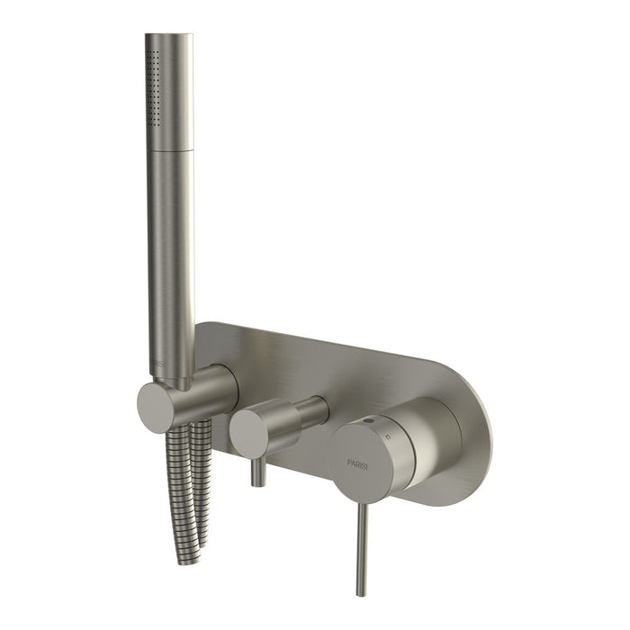 Parisi Envy II Wall Mixer with 2-Way Diverter and Handshower - Brushed Nickel