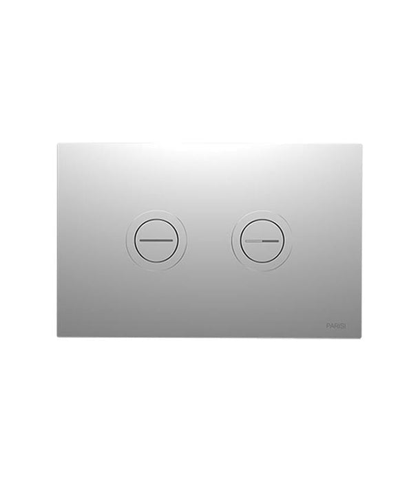 Parisi Twin Button Set on Chrome Metal Plate for Low Level Cisterns