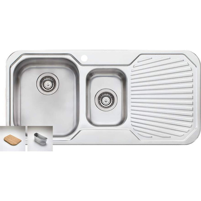 Oliveri Petite 1 & 1/2 Bowl Sink With Right Hand Drainer