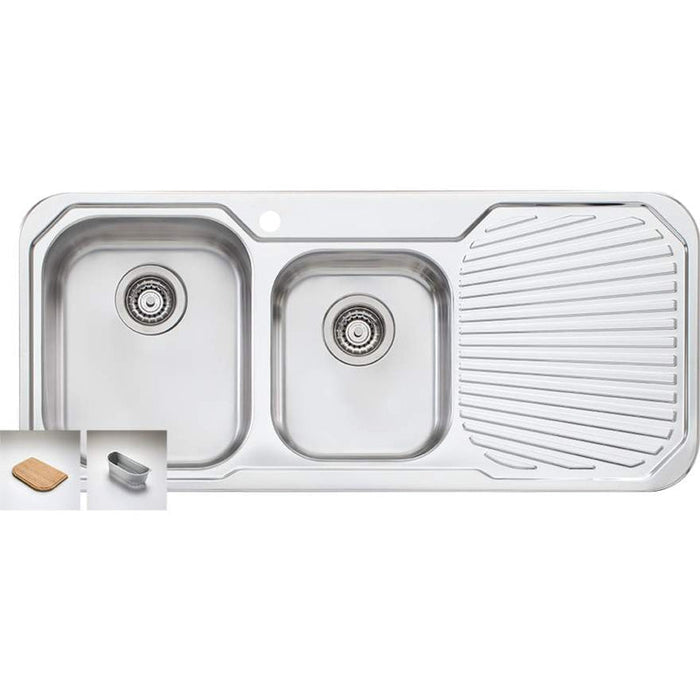 Oliveri Petite 1 & 3/4 Bowl Sink With Right Hand Drainer