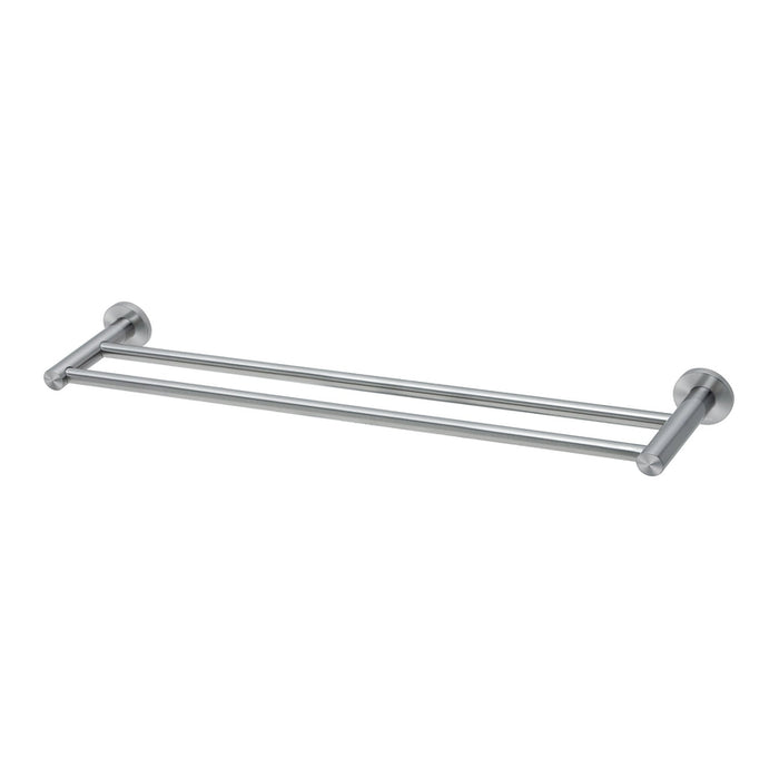 Phoenix Radii SS 316 Double Towel Rail 600mm Round Plate - Stainless Steel