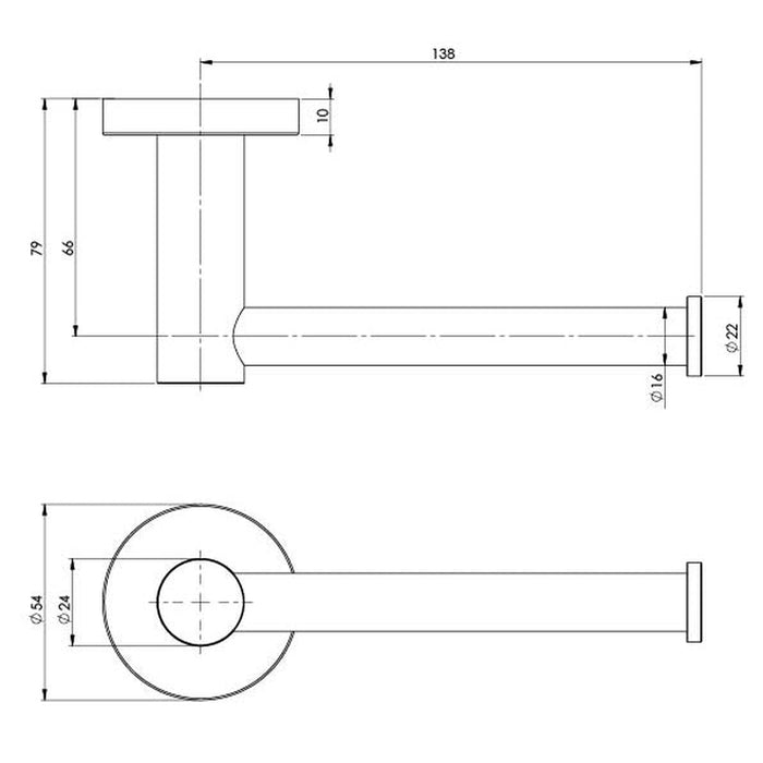 Phoenix Radii SS 316 Toilet Roll Holder Round Plate - Stainless Steel