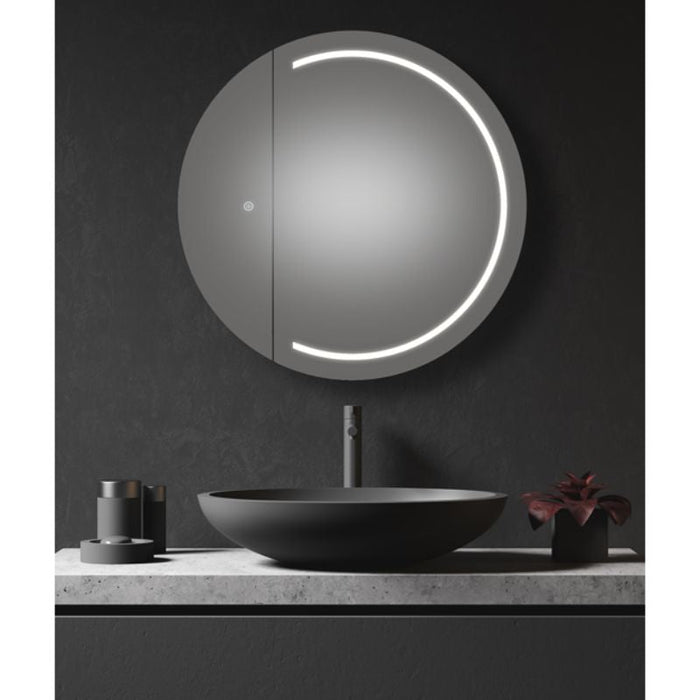 Remer Pearl 900mm Round Shaving Cabinet with Frontlit LED Light