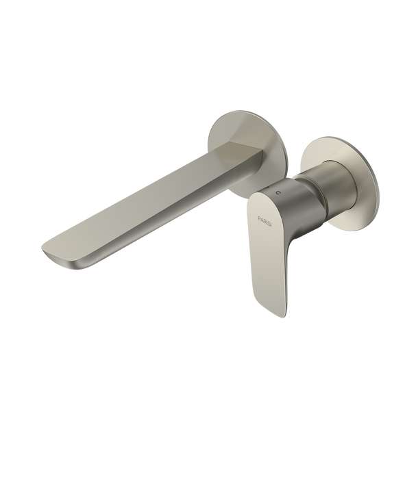 Parisi Slim II Wall Mixer with 190mm Spout (Individual Flanges) - Brushed Nickel