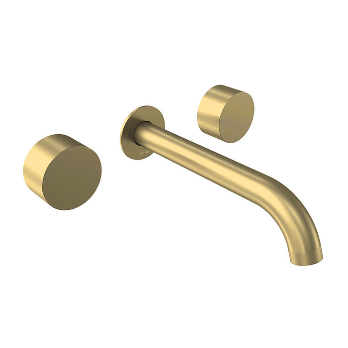 Parisi Stereo Wall Set with 190mm Spout - Brushed Brass