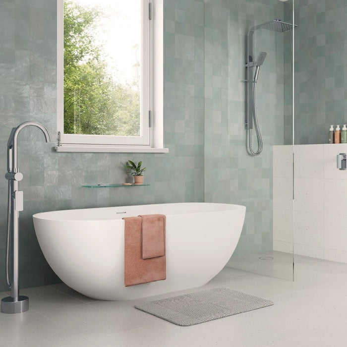 Fienza Nero Solid Surface Bath - Matte White