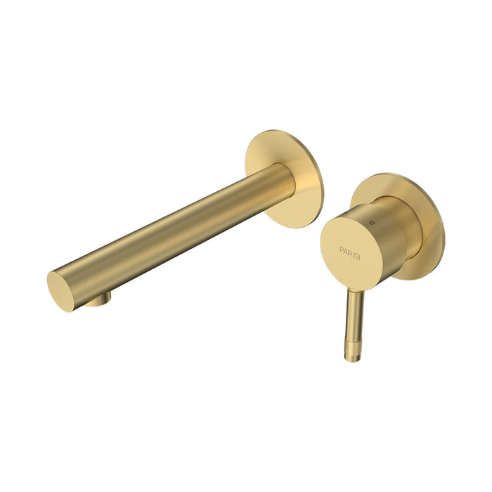 Parisi Tondo II Wall Mixer with 160mm Spout (Individual Flanges) - Brushed Brass