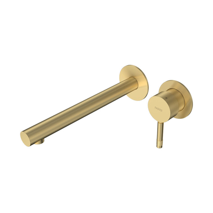 Parisi Tondo II Wall Mixer with 220mm Spout (Individual Flanges) - Brushed Brass