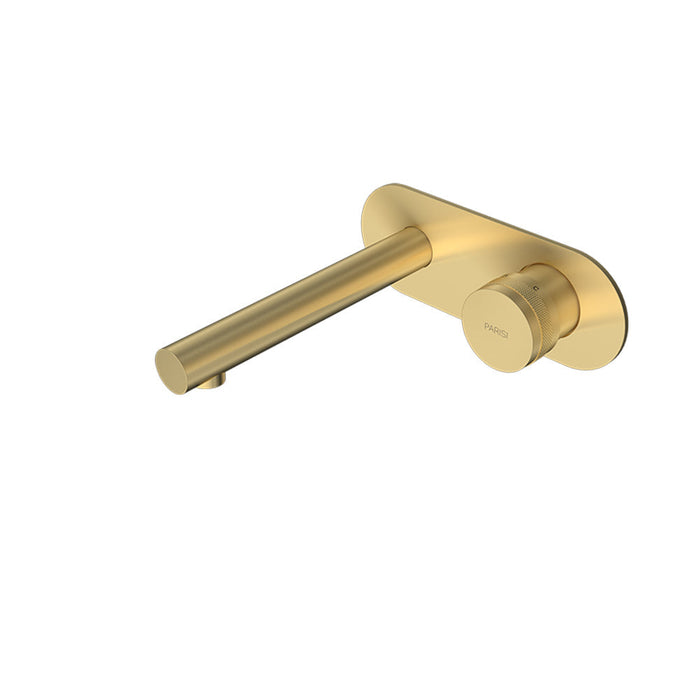Parisi Todo II Wall Mixer with 160mm Spout on Elliptical Plate - Brushed Brass