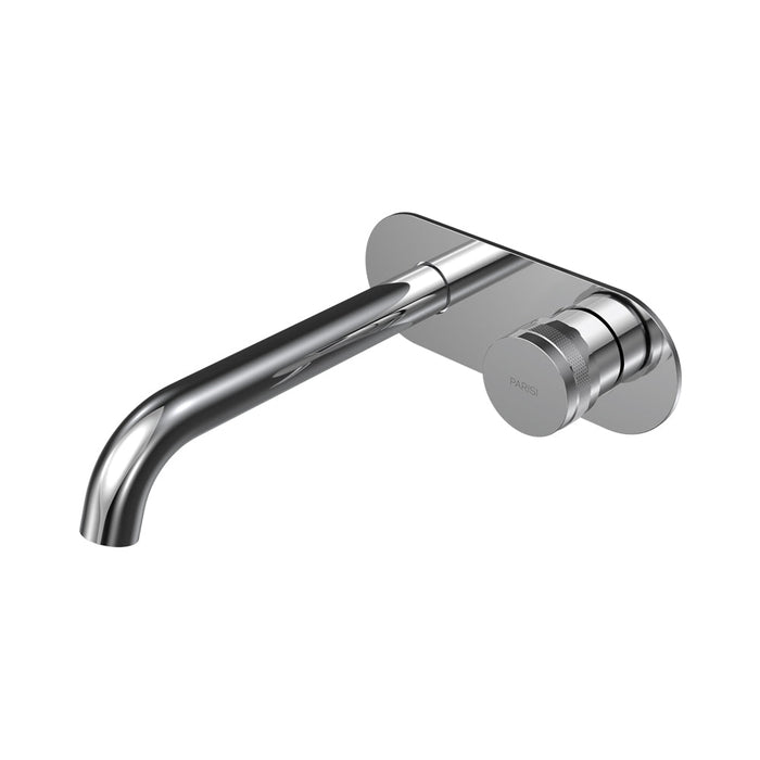 Parisi Todo II Wall Mixer with 190mm Curved Spout on Elliptical Plate - Chrome