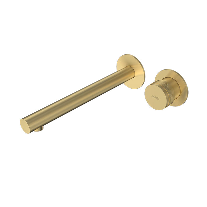 Parisi Todo II Wall Mixer with 220mm Spout (Individual Flanges) - Brushed Brass