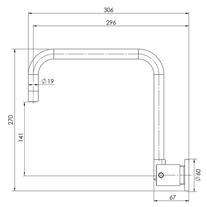 Phoenix Vivid Pin Lever Wall Sink Set Squareline - Chrome