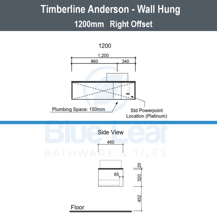 Timberline Anderson Wall Hung Vanity Slab Top