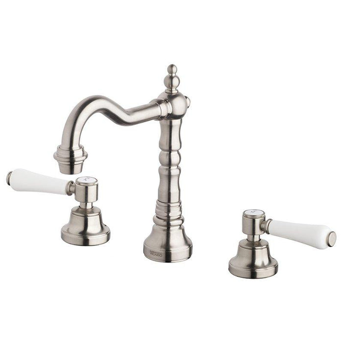 Abey Provincial 3 Piece Basin Set With Lever Handles Brushed Nickel