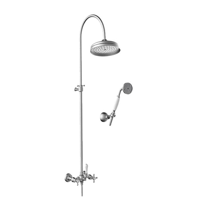 Abey Provincial Overhead Shower With Hand Shower Brushed Nickel